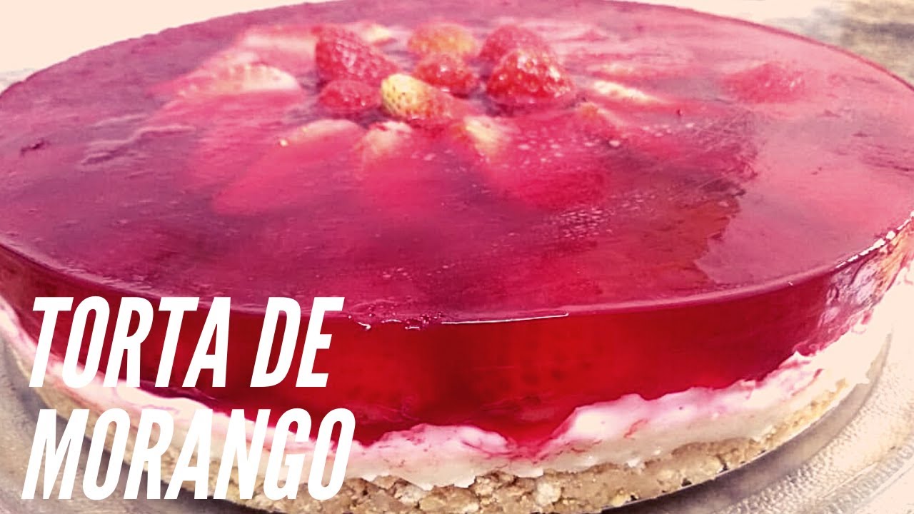TORTA DE MORANGO !!! ( COM GELATINA ) DELICIOSA E MUITO  FÁCIL DE FAZER