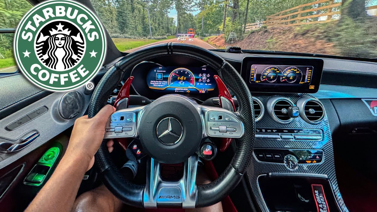 Starbucks Run in My INSANELY Loud Downpiped AMG C43 💨 (POV)
