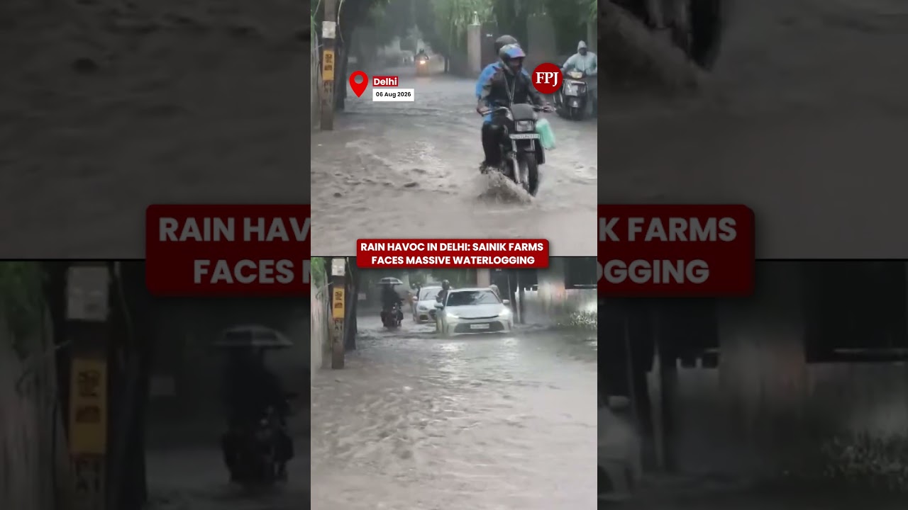 Delhi Rain Chaos! Roads Flooded, Traffic Hit at Sainik Farms