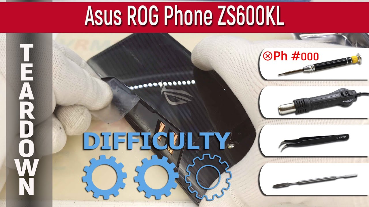 Как разобрать 📱 Asus ROG Phone ZS600KL (Republic of gamers)
