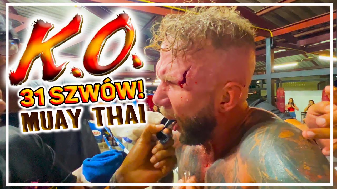 Pająk BRUTALN|E znokautowany łokciem w Tajlandii! (31 szw&oacute;w) Piękna walka Muay Thai