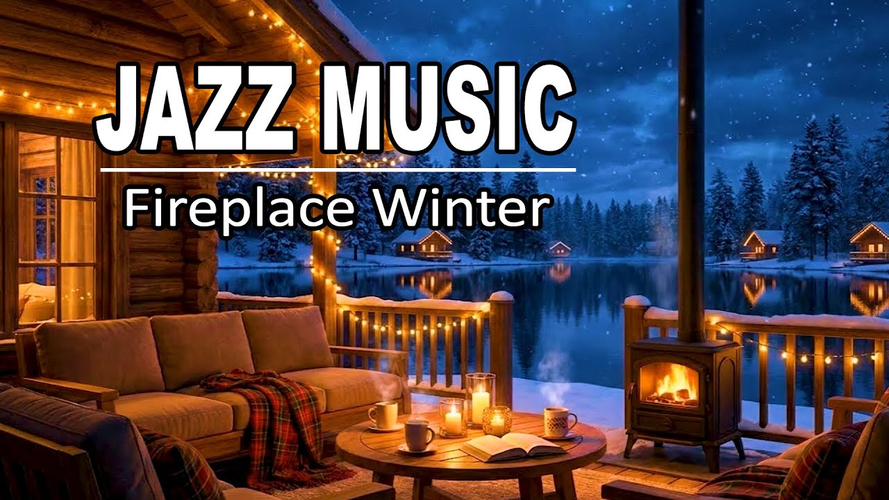 Smooth Winter Jazz by the Lake ⛄ Cozy Coffee Shop Ambience for Work and Focus