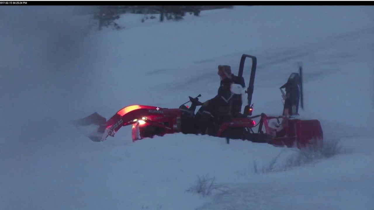 Snow Blizzard action on our street and snow blowing with Kubota BX