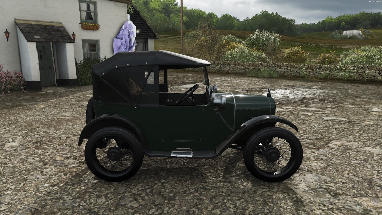 Forza Horizon 4 - 1924 Austin Seven - Car Show Speed Jump Crash Test . 4K 60fps.