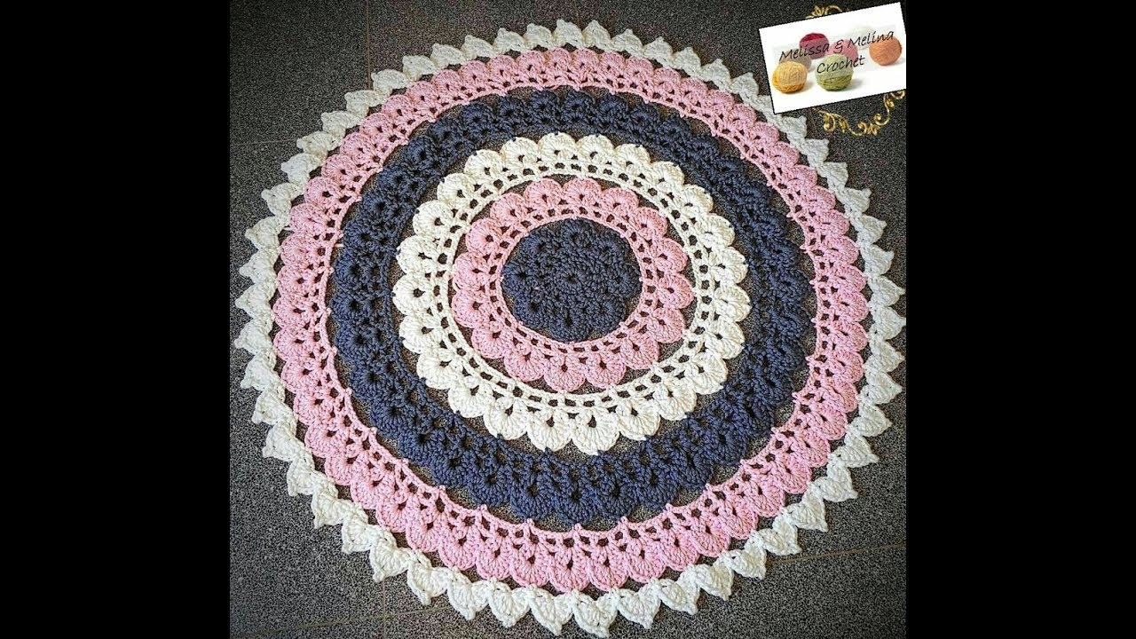 Crochet Tapis dahlia2 étape par étape