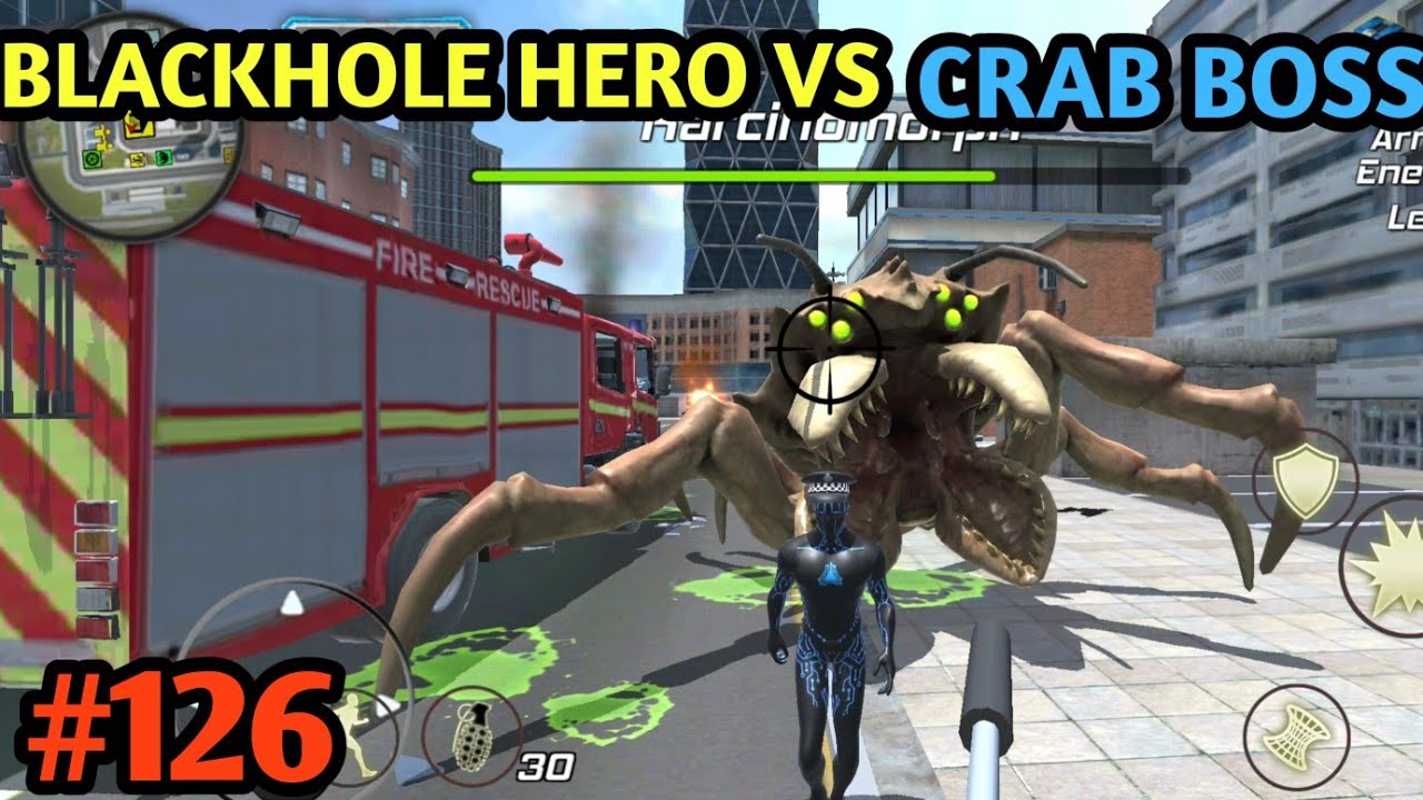 BLACKHOLE HERO COME BACK TO KILL CRAB BOSS | ROPE FROG NINJA HERO GAMEPLAY #126