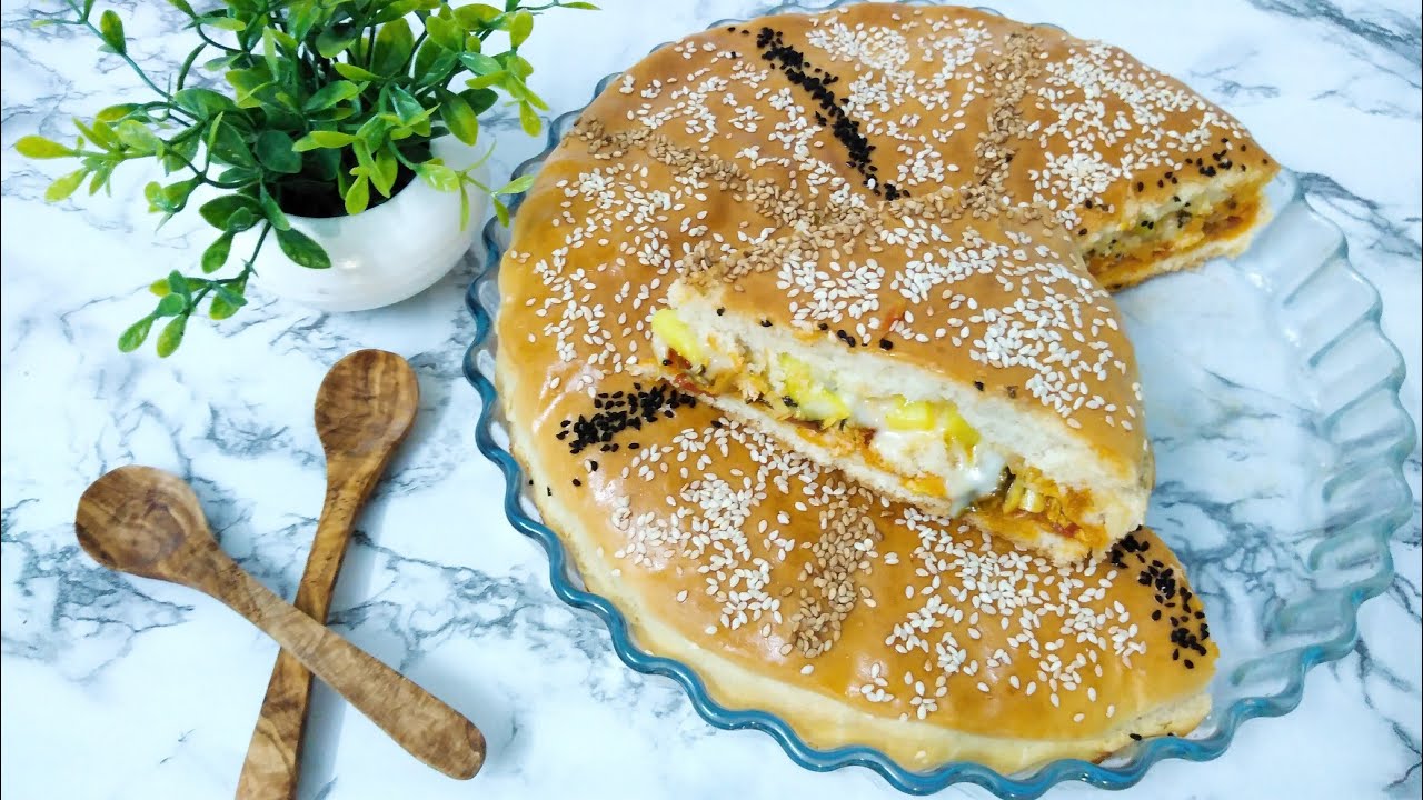 خبزة محشية إقتصادية بحجم عائلي بطريقة بسيطة و لذة لا تقاوم 👌🏻😍
