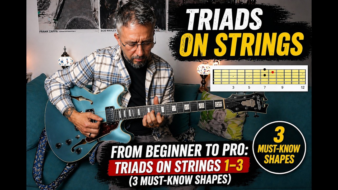 From Beginner to Pro: Triads on Strings 1–3 (3 Must-Know Shapes)