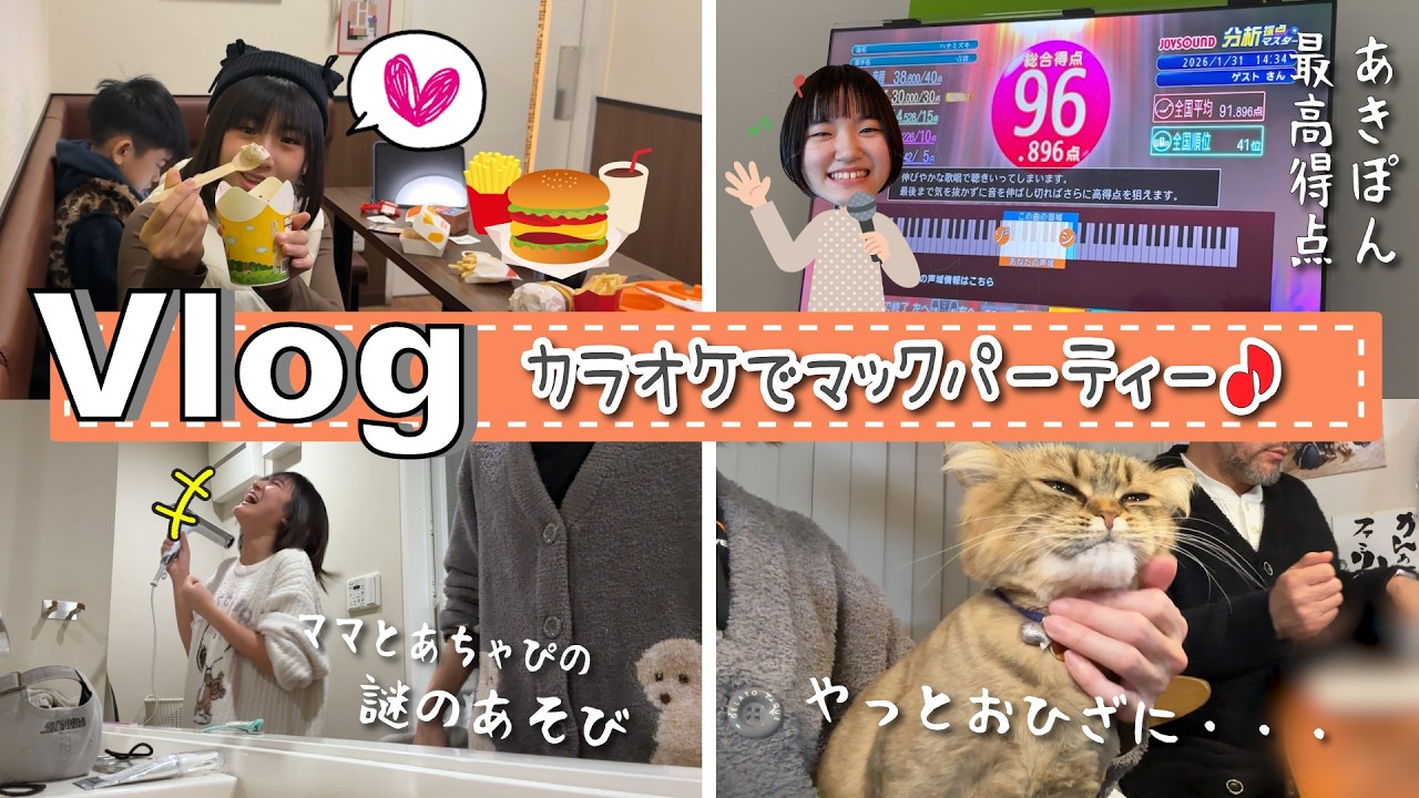 ★Vlog★カラオケでマックパーティー土曜日！