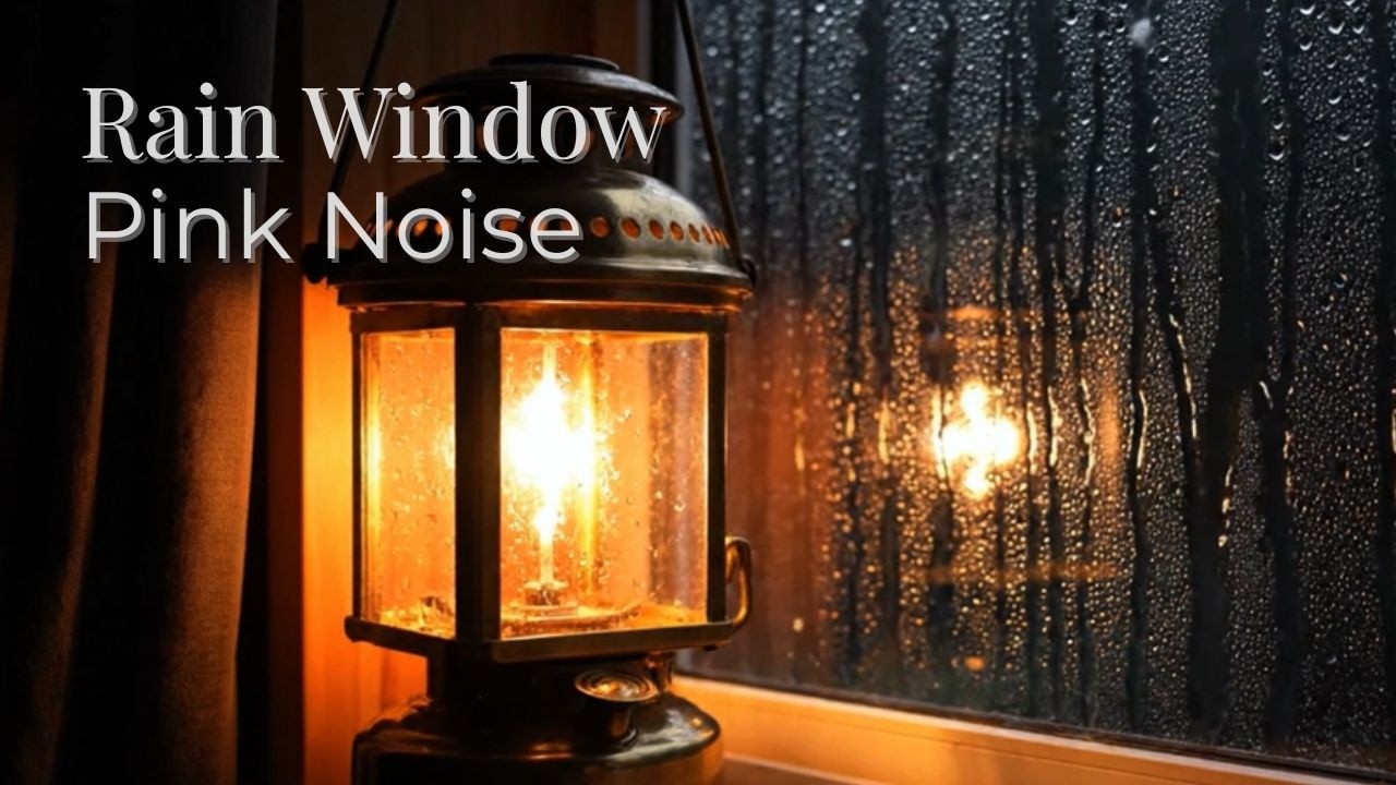#90 Gentle Lantern Rain on Window | Rain Sounds for Sleep | Pink Noise | 3 Hours