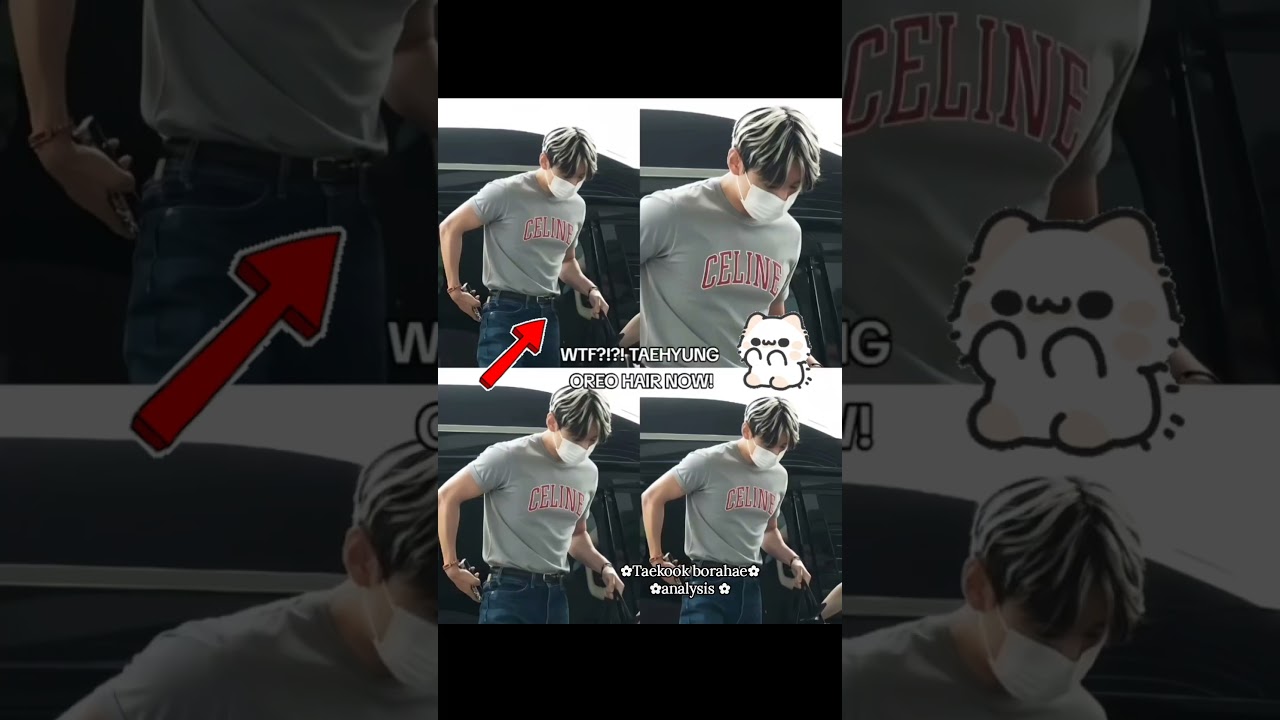 Woah Taehyung's new hair color and his 🥵 look 😳🔥😍🐻🐰#taekook #bts #vkook