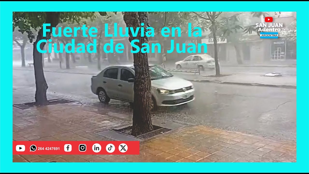 Fuerte Lluvia en la Ciudad de San Juan, Argentina.