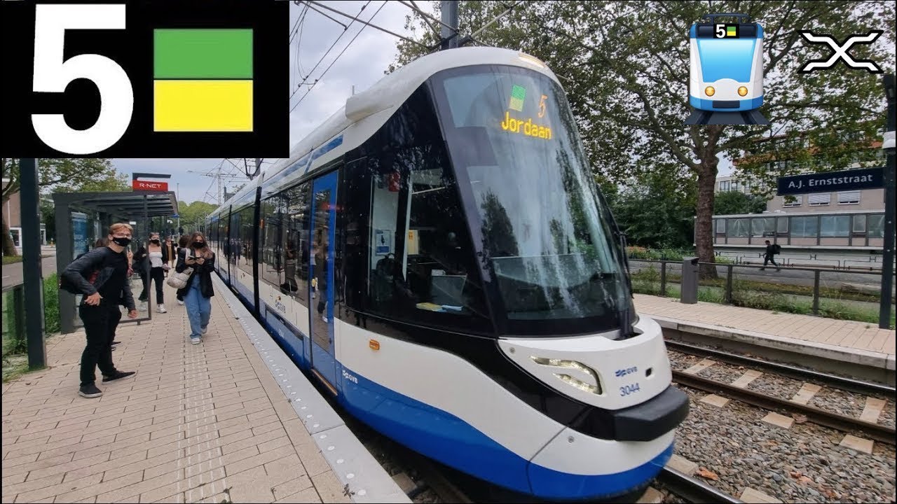🚊 GVB Amsterdam Tramlijn 5 Cabinerit Jordaan - Amstelveen Stadshart | CAF Urbos 100 | 15G