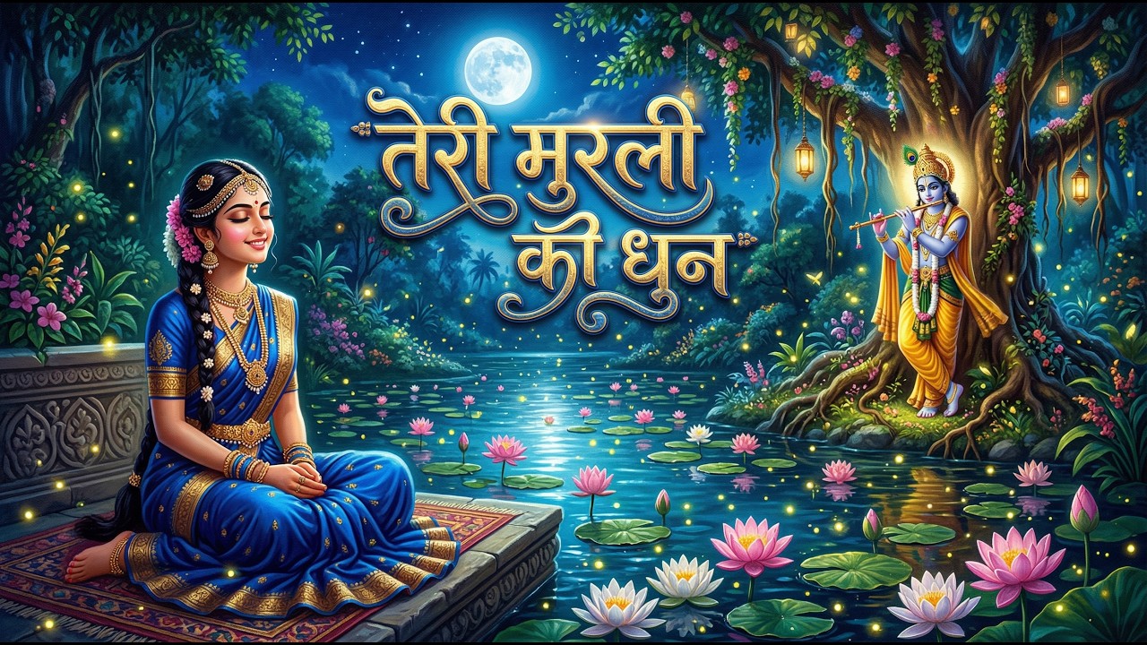 तेरी मुरली की धुन सुनकर बरसाने से चली आई| मुरली की धुन में खोई राधा|#krishna #radheradhe #video#song