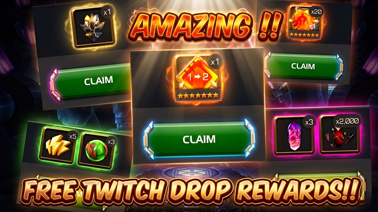 Claiming Free Twitch Drops Rewards - Great Rewards!! 7* Shards, Rankup Gem & Sig Stones 😍😍😍