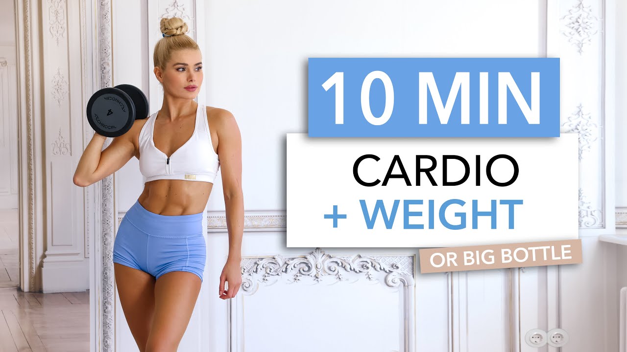 10 MIN CARDIO + WEIGHT - spice up your calorie burn session & get stronger / Bonus: Standing Abs