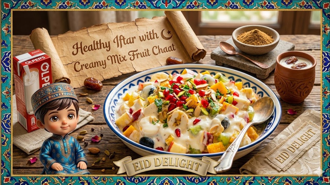 Creamy Mix fruit chaat healthy iftar 😱😱 | 🍨 creamy mix fruit chaat 🥝🍇 🍎🍌 recipe by homeal 