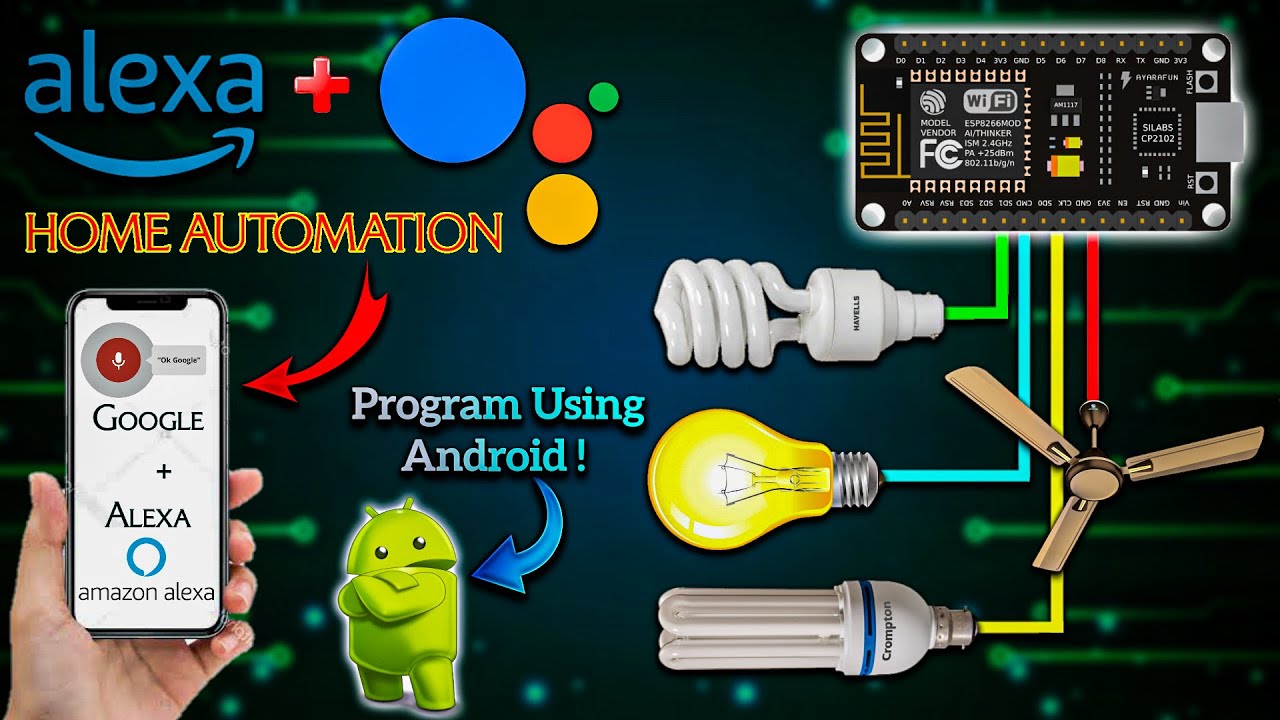 Google + Alexa Based Home Automation using Nodemcu || Alexa || Google || Home Automation project