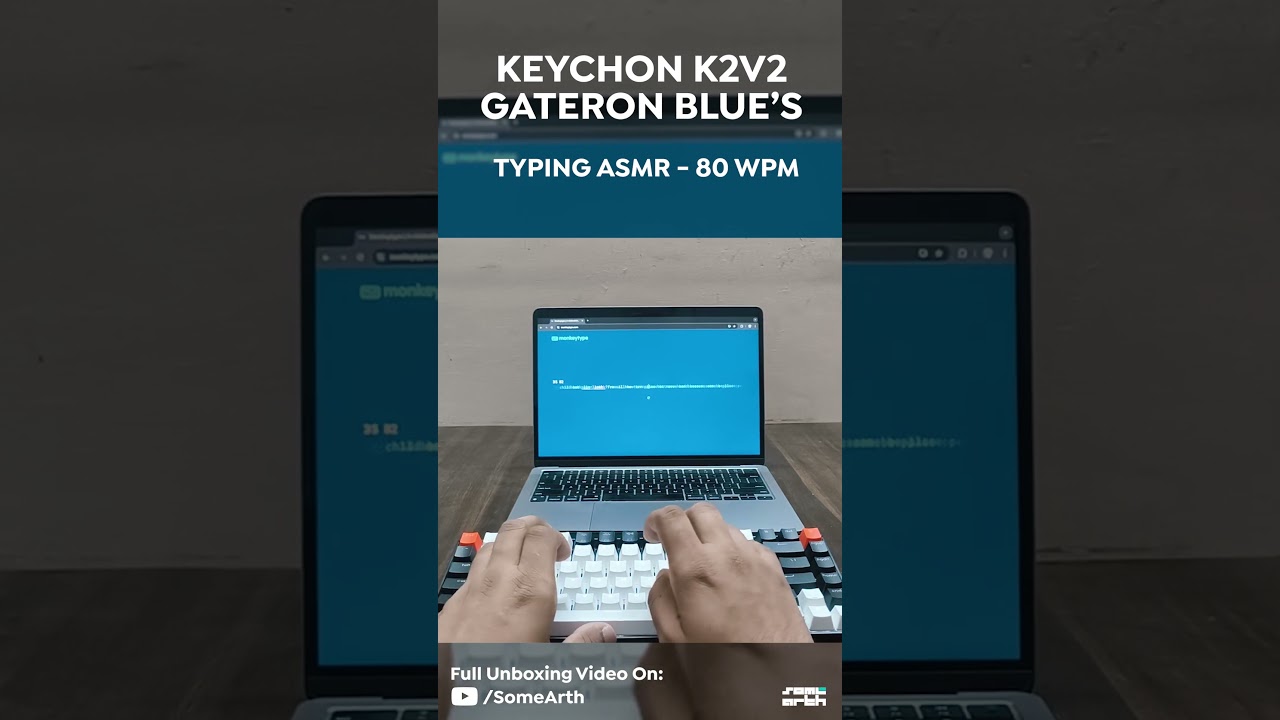Experience the Bliss of Clicky Keychron K2V2 Keyboard with Gateron Blue Switches! #asmr #keyboard