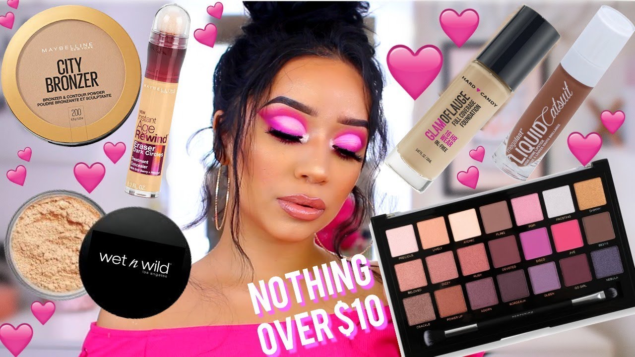 NOTHING OVER $10 PINK VALENTINE'S MAKEUP LOOK + NEW DRUGSTORE MAKEUP 2019