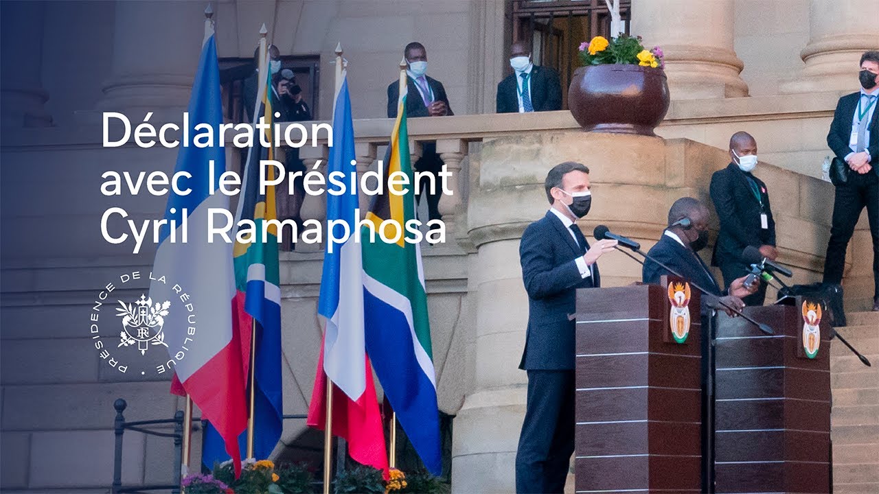 Déclaration à la presse du Président Emmanuel Macron et du Président Cyril Ramaphosa.