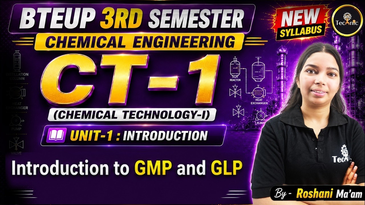 Chemical Technology - I | Introduction to Good Manufacturing practices & Good Laboratory Practices |