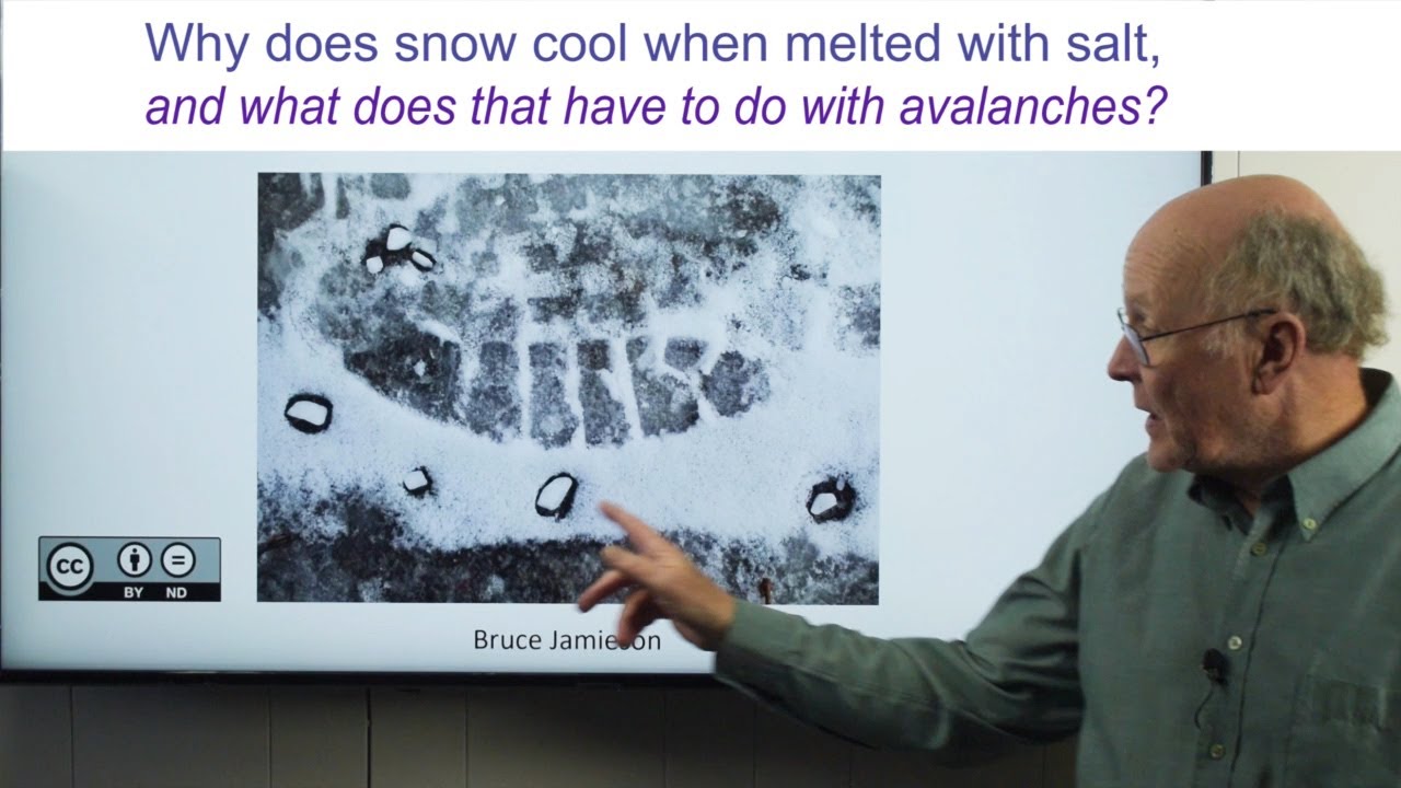 Why does snow cool when melted with salt, and what does that have to do with avalanches?