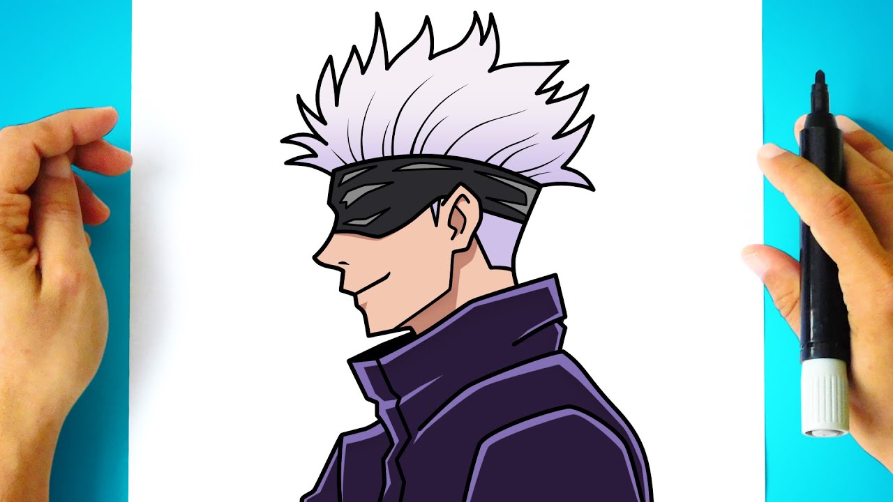 Como DESENHAR o GOJO SATORU - Cómo DIBUJAR a GOJO SATORU - Jujutsu Kaisen - Drawing Tutorial