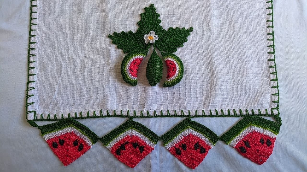 Passo a Passo: Barradinho de pano de prato melancia