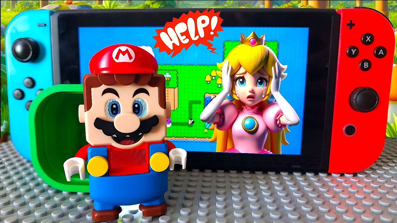 👑 Princess Peach in Danger! 🏰 What Will Lego Super Mario Do? #lego