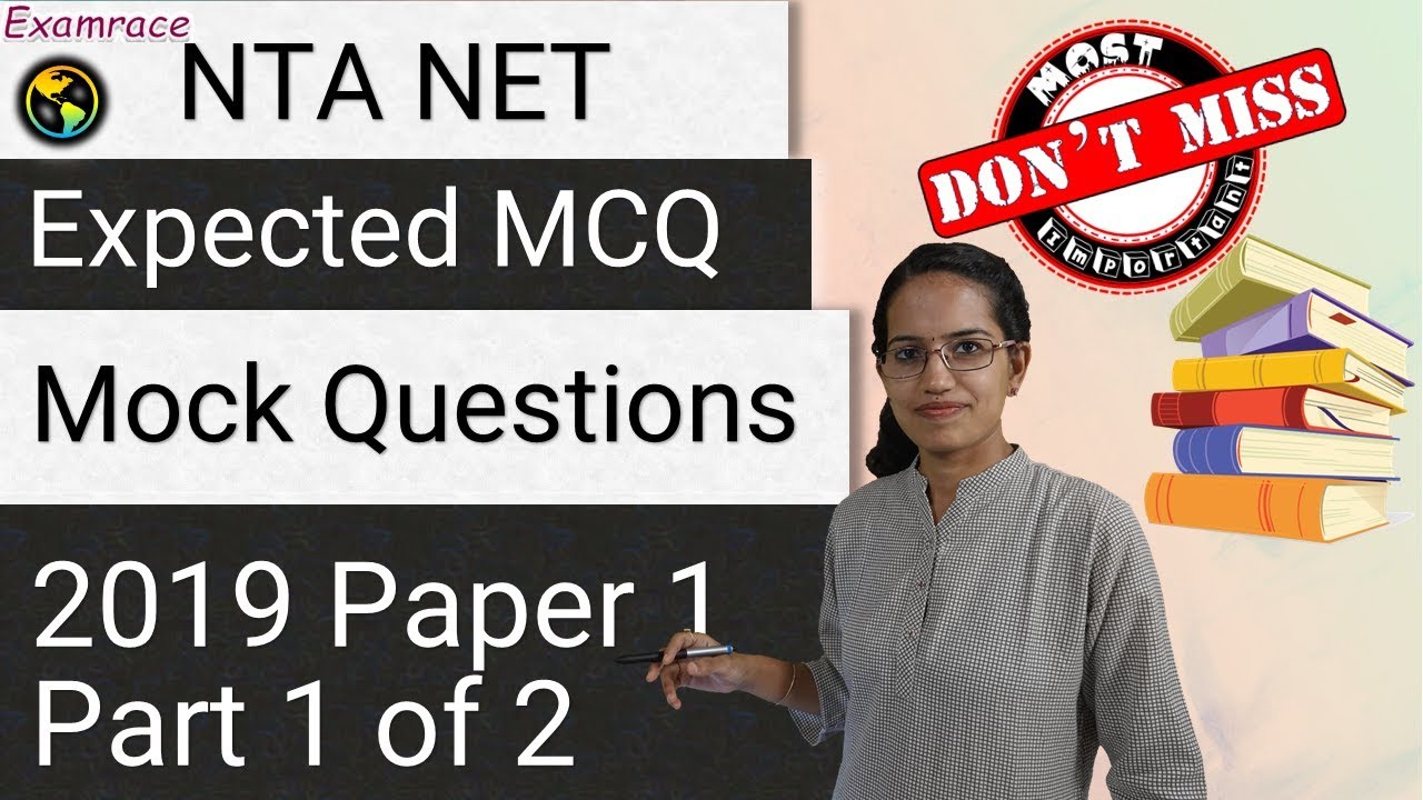 Most Expected MCQs NTA UGC NET Paper 1 June 2019 | Mock Test / Mock Question - Part 1 of 2