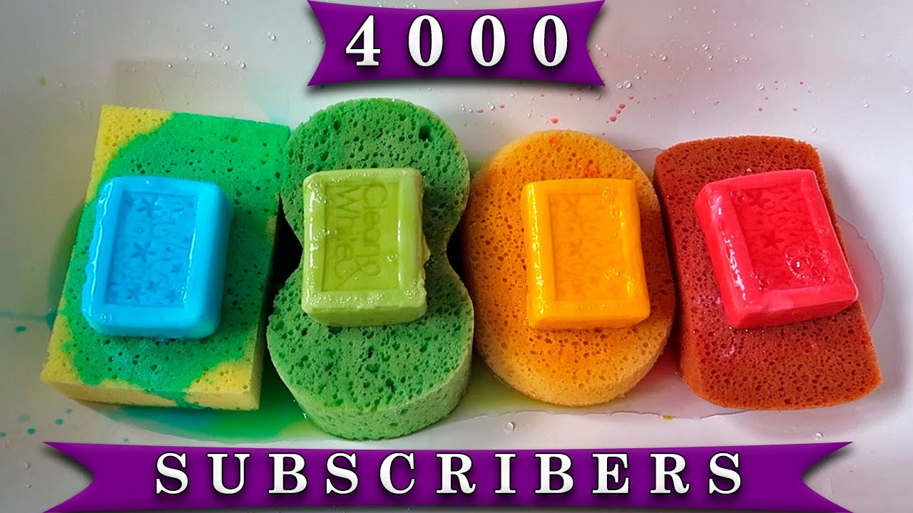 ASMR 🥳 4K SUBSCRIBERS 🎉 MUSHY SOAP Sponge Squeezing ✨ Satisfying ASMR