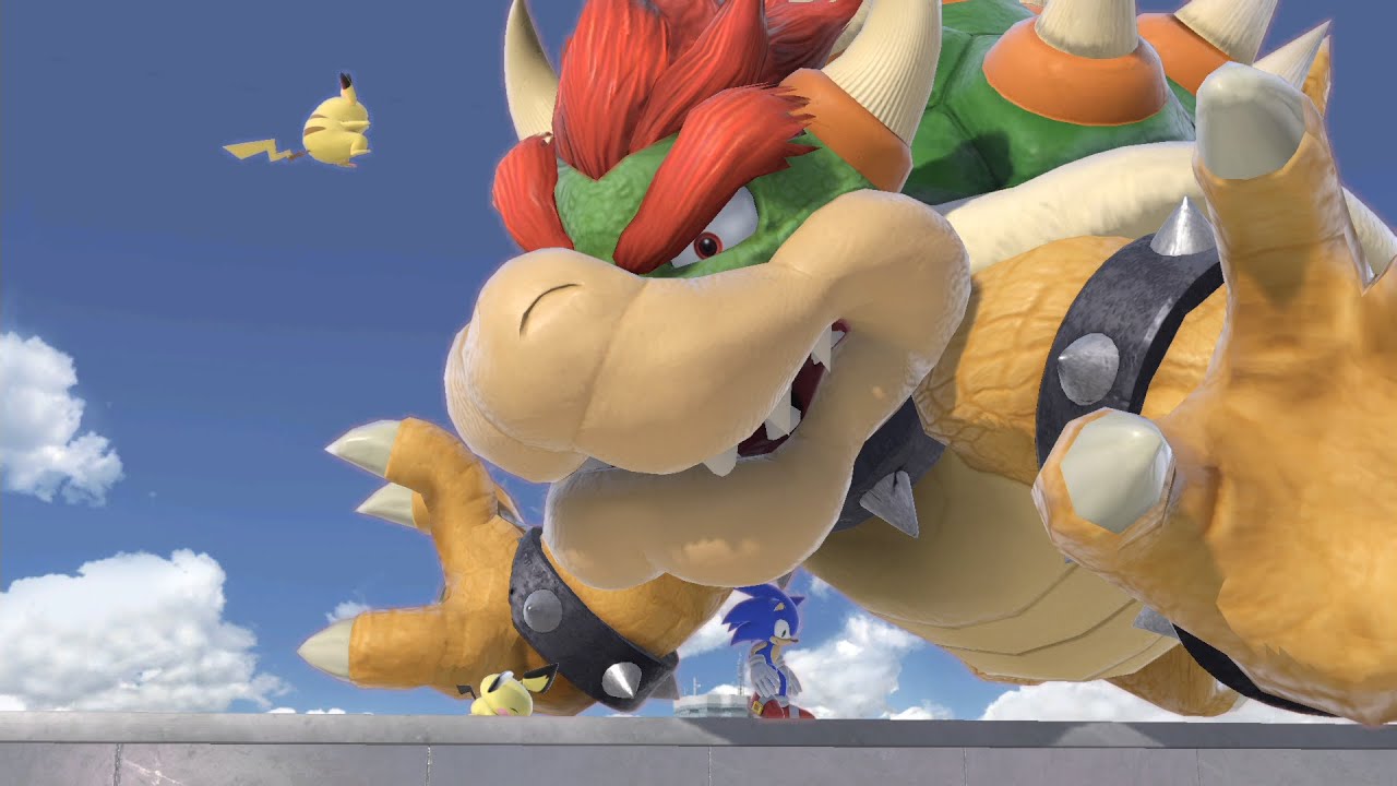 Giant bowser and sonic and pichu vs 5 pikachu  - Super Smash Bros Ultimate