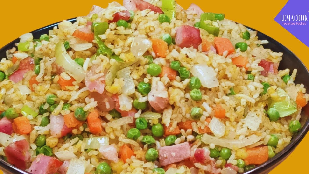 рецепт жареного риса с овощами и беконом, невероятно простой и быстрый рецепт