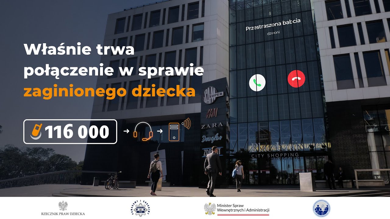 Właśnie trwa połączenie w sprawie zaginionego dziecka - kampania Fundacji ITAKA i Screen Network