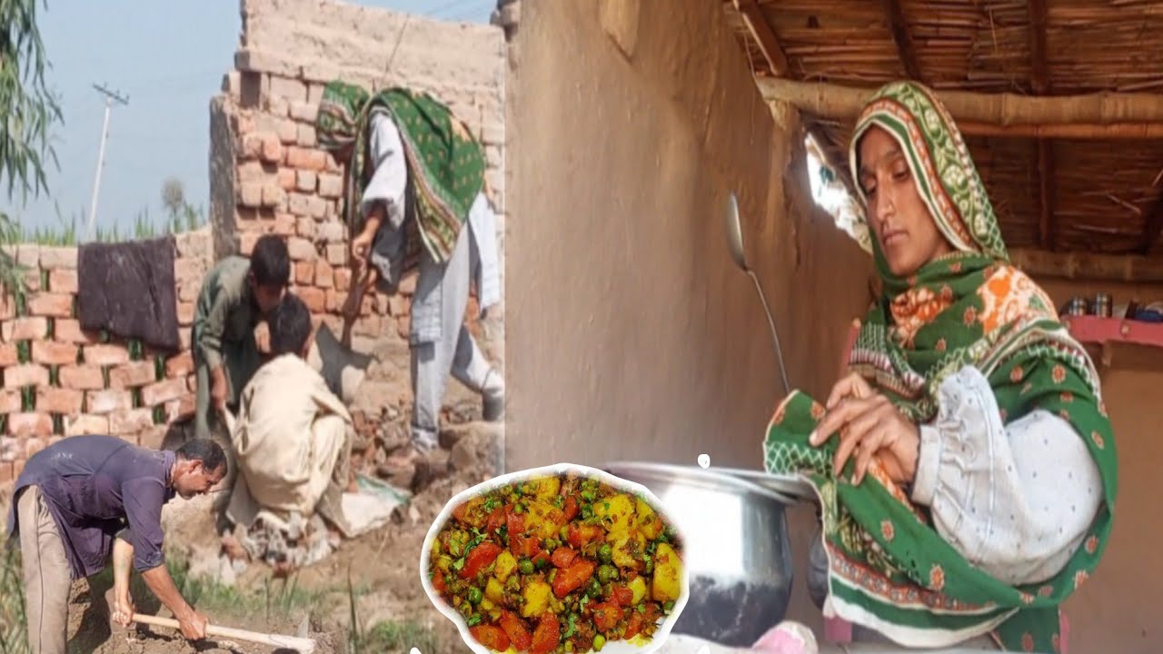 Working with Mud in Extreme Heat While Fasting | Aloo Matar Recipe | Pardesi Family