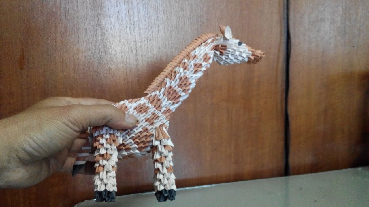 Paper craft 3d origami Giraffe easy tutorial part 1