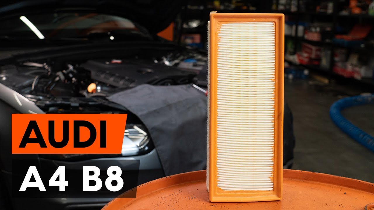 How to change air filter on AUDI A4 B8 Saloon  [TUTORIAL AUTODOC]
