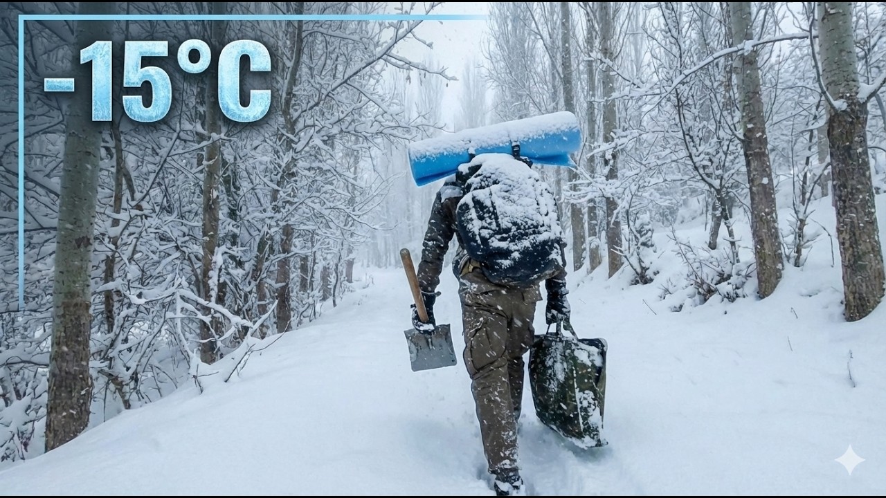 Surviving in minus 15 degrees: Building a shelter and staying warm with a wood-burning stove