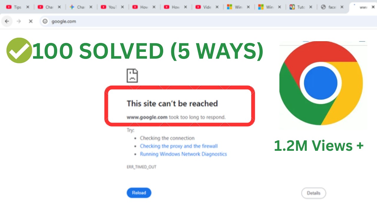 This Site Can't be Reached Problem GOOGLE CHROME |This Site Can't be Reached Error in Google Chrome✅