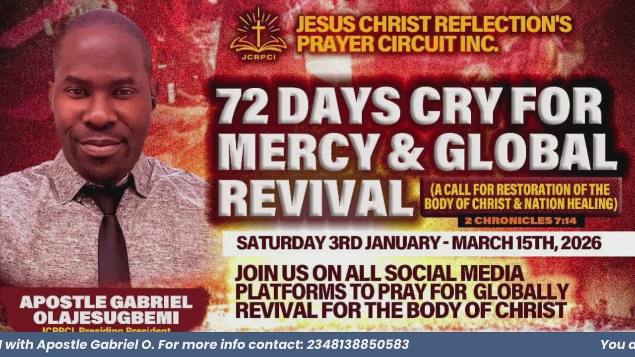 DAY 58-MORAL REVIVAL || 72 DAYS CRY FOR MERCY & GLOBAL REVIVAL || APOSTLE GABRIEL