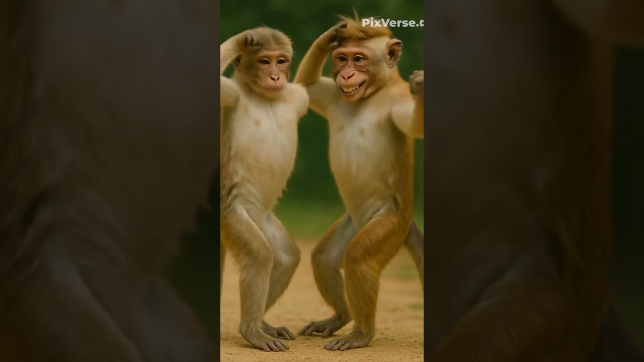 monkey couple dance 🐒🐒 #love #song #dailyshorts #cartoon #india #funny #treding #ai #aiart