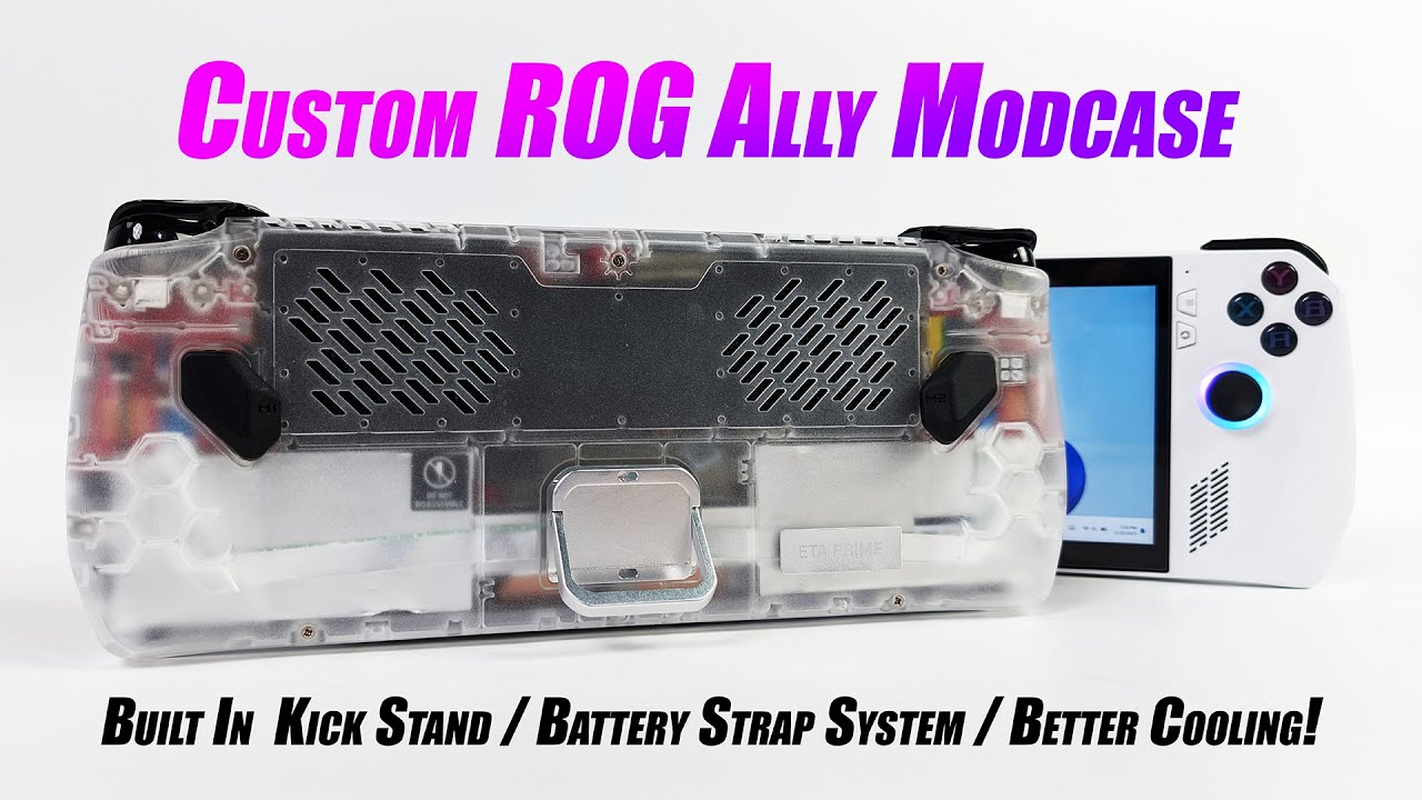 Кастомный корпус ROG Ally с системой теплоотвода, подставкой и ремешком для аккумулятора