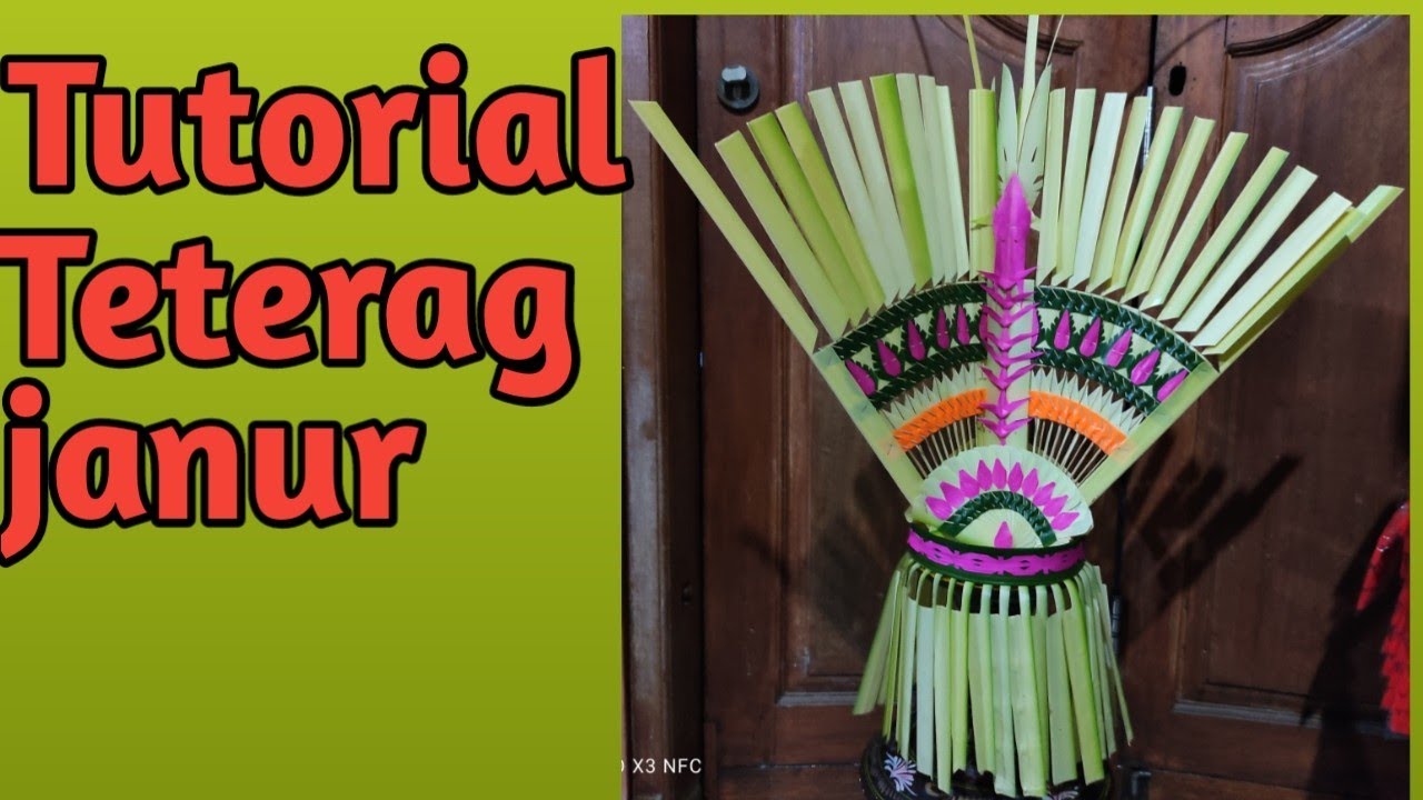 Membuat teterag/penyeneng gede berbahan janur (busung bali)