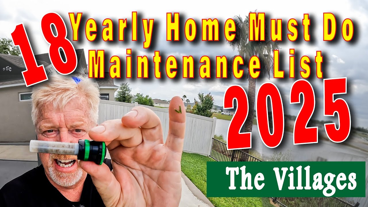 The Villages 2025 Outdoor Home maintenance repair, sprinklers, filters, batteries, golf cart etc.