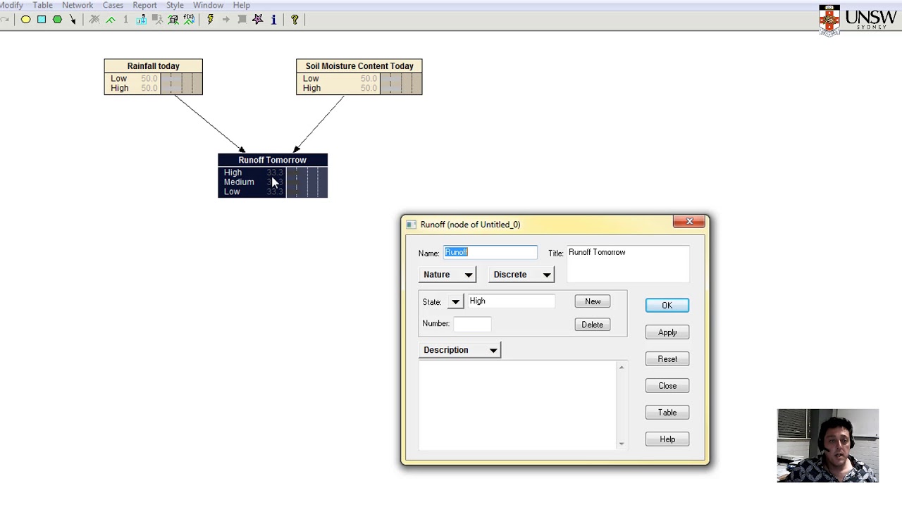 CVEN1701 Environmental Principles and Systems - Bayesian Networks Demonstration in Netica