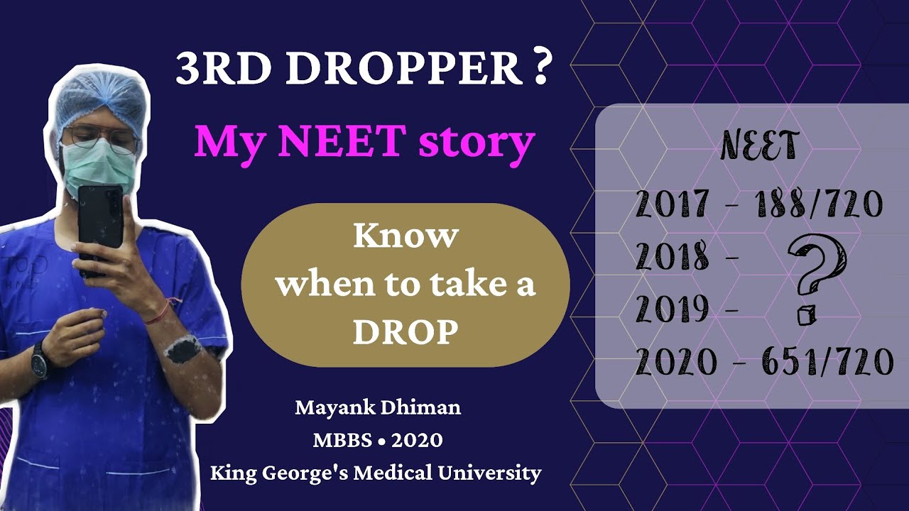 3rd time dropper | My NEET story | Should i take a drop for NEET UG