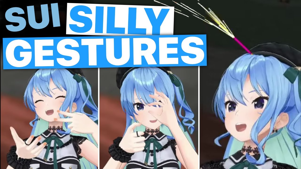 Suisei Does Silly Gestures With Her 3D Model (Hoshimachi Suisei / Hololive) [Eng Subs]