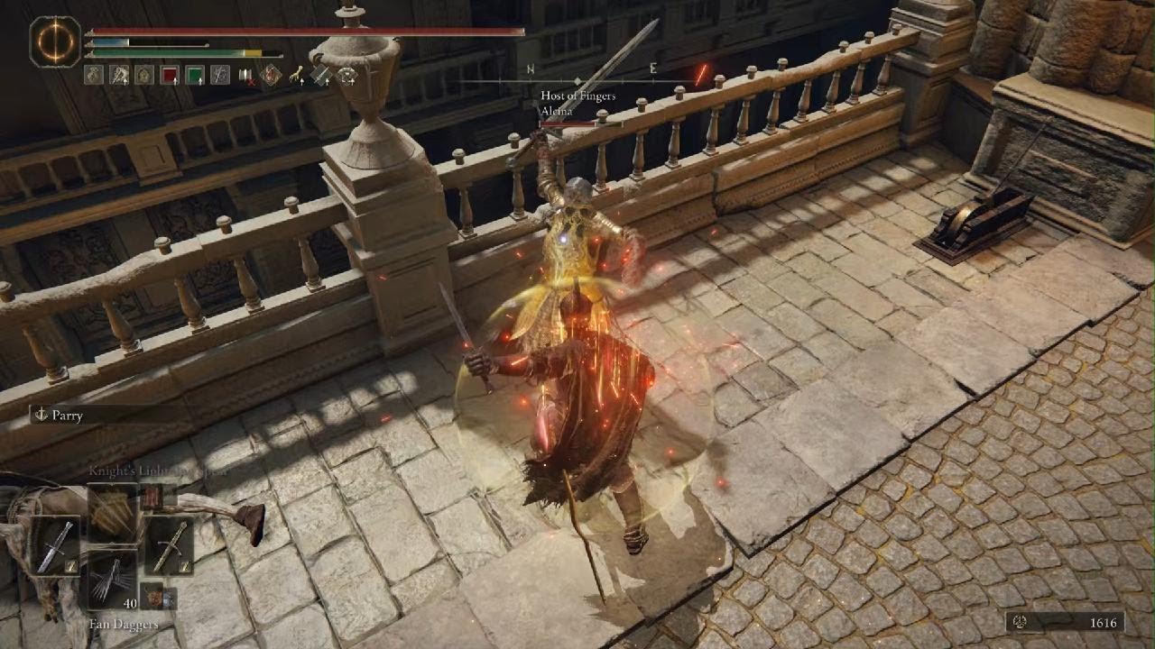 straight sword running r2 setup parry - Draconic Zealot (rl80/+17/+7)