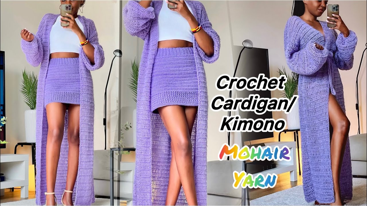 Crochet Duster Cardigan/Kimono/Coverup Tutorial. Mohair Yarn  #crochet #crochettutorial #mohair